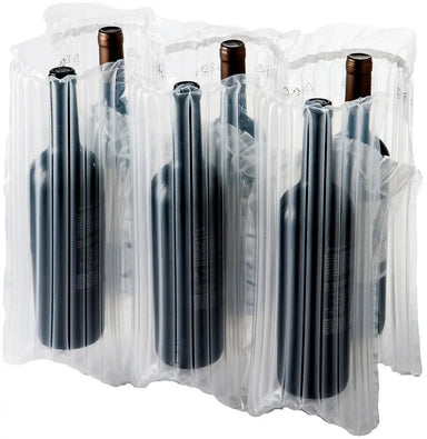 Six Bottle Air Cushion Shipper Kit - 1 inflatable shipper, 1 top pad & 1 outer shipper box Molded Pulp Packaging