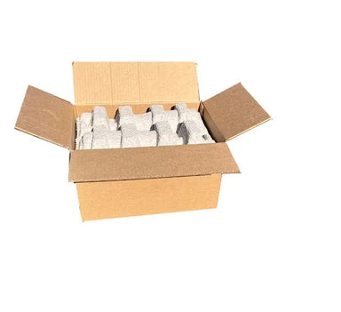 Clamshell Four (4) Bottle Wine Shippers - Kit - 2 pulp shipping trays & 1 outer shipping box Molded Pulp Packaging