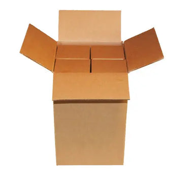 Four (4) Bottle Wine Shipping Boxes - Kit - 4 inner corrugated wraps & 1 outer shipping box Molded Pulp Packaging