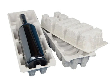 Magnum Wine Shipper Kit - 2 pulp shipping trays & 1 outer shipping box Molded Pulp Packaging