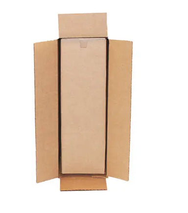 Single (1) Bottle Wine Shipping Boxes - Kit - 1 inner corrugated wrap & 1 outer shipping box Molded Pulp Packaging