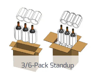 Six (6) Bottle Foam Shipper Kit - 1 foam 6 bottle shipper & 1 outer shipping box Molded Pulp Packaging
