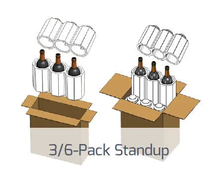 Six (6) Bottle Foam Shipper Kit - 1 foam 6 bottle shipper & 1 outer shipping box Molded Pulp Packaging