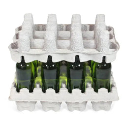 12-bottle beer molded pulp trays with corrugated shipping box for secure eco-friendly beer shipment