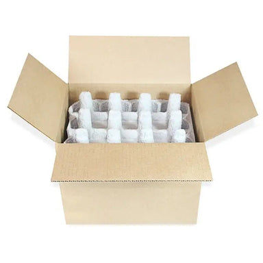12-bottle beer molded pulp trays in eco-friendly corrugated cardboard shipping box