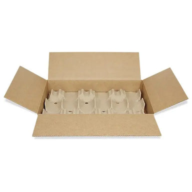 Wine Storage Box Kit w/ pulp inserts - Six (6) Bottle Molded Pulp Packaging