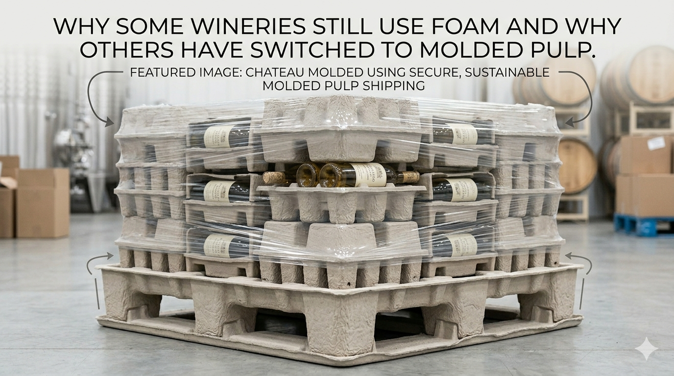 Why Some Wineries Still Use Foam and Why Others Have Switched to Molded Pulp