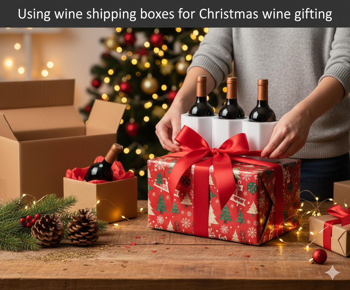 Using Wine Shipping Boxes for Christmas Wine Gifting