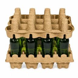 Beer shippers — molded pulp tray kits for safe beer bottle and can shipping