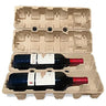 Two bottle pulp wine shipper — molded pulp trays and outer box for two wine bottles