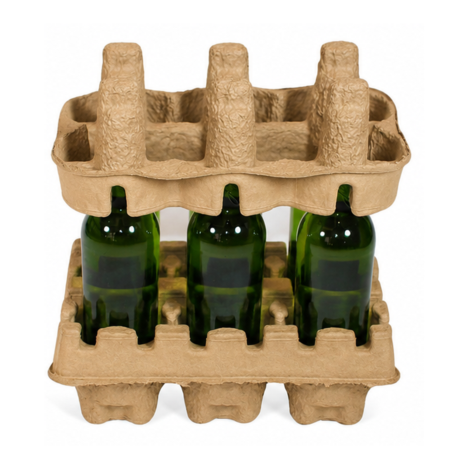 Six (6) Bottle Beer Shipper Kit – 2 Pulp Trays & 1 Outer Shipping Box