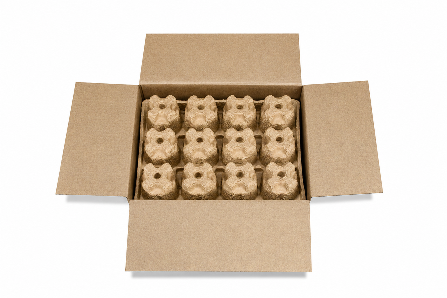 Twelve (12) Can Beer Shipper - Kit - 2 pulp shipping trays & 1 outer shipping box
