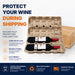 Molded pulp trays protecting two wine bottles
