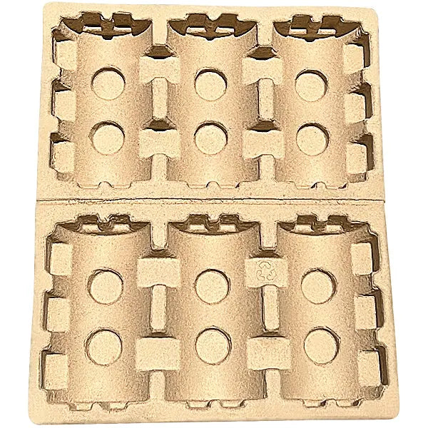 3 Jar Pulp Shipper - Clamshell Molded Pulp Packaging
