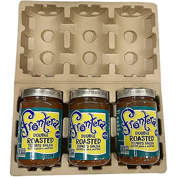 3 Jar Pulp Shipper - Clamshell Molded Pulp Packaging