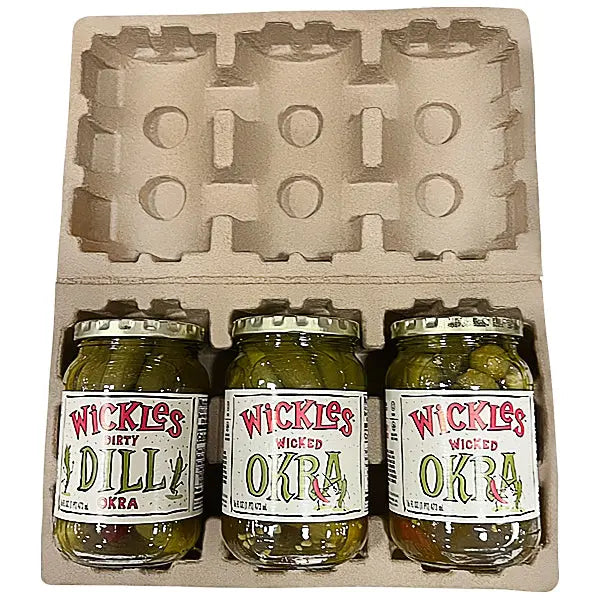 3 Jar Pulp Shipper - Clamshell Molded Pulp Packaging