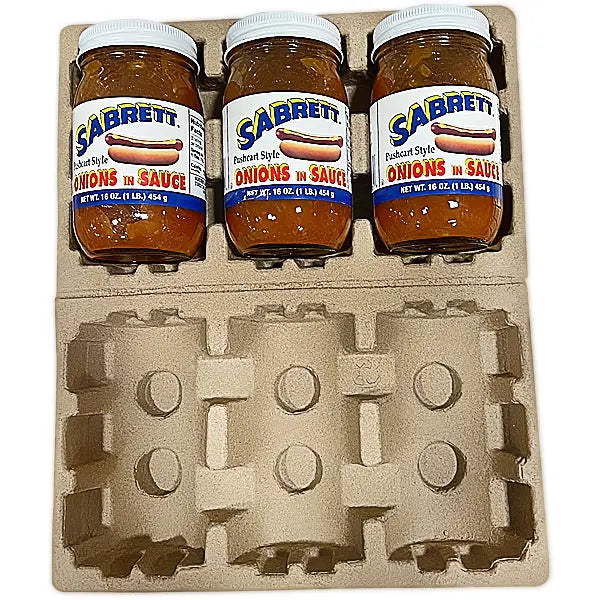 3 Jar Pulp Shipper - Clamshell Molded Pulp Packaging