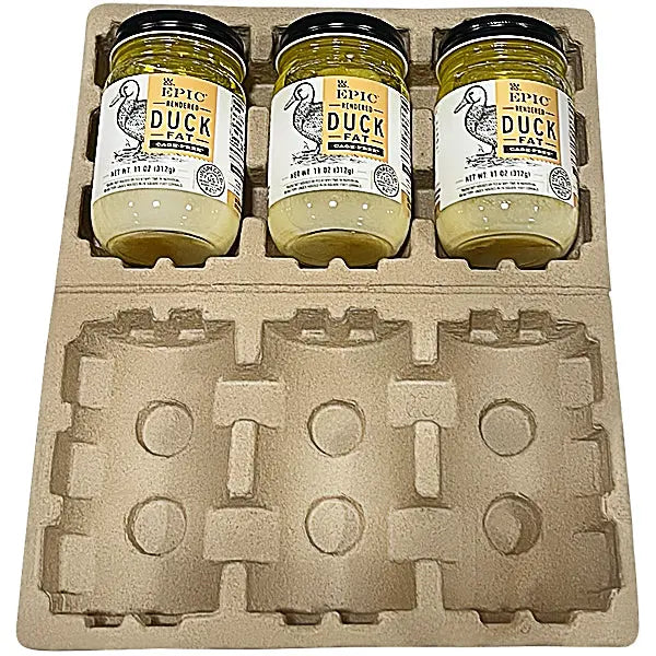 3 Jar Pulp Shipper - Clamshell Molded Pulp Packaging