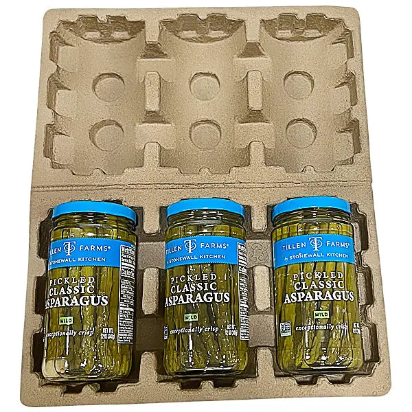 3 Jar Pulp Shipper - Clamshell Molded Pulp Packaging