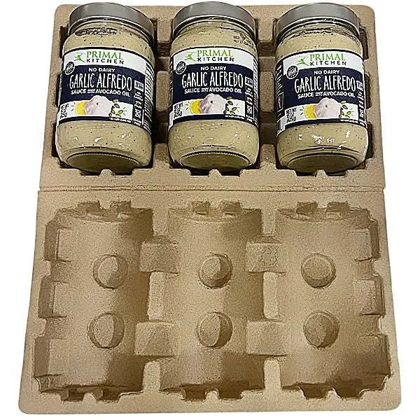 3 Jar Pulp Shipper - Clamshell Molded Pulp Packaging