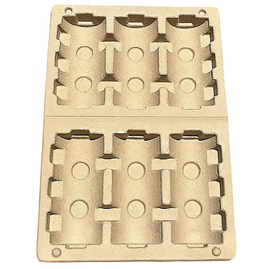 3 Jar Pulp Shipper (Large) - Clamshell Molded Pulp Packaging