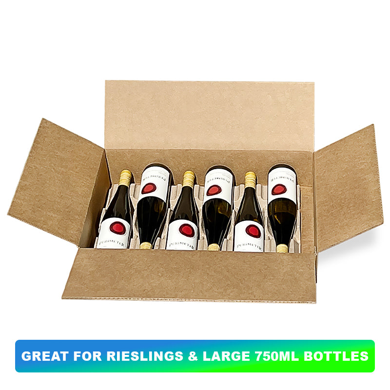 XL Wine Storage Box Kit w/ pulp inserts - Six (6) Bottle
