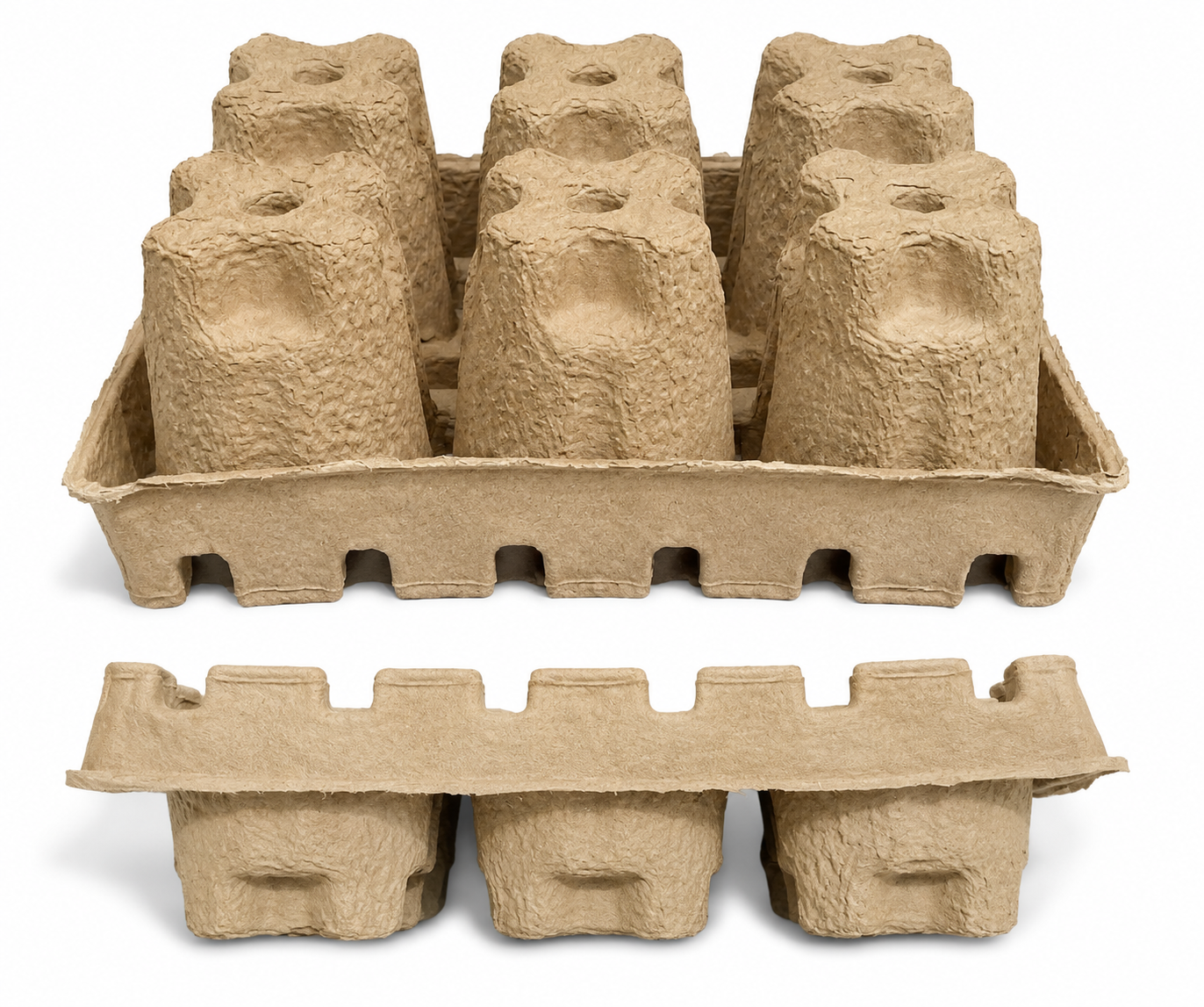 Six (6) Can Beer Shipper Trays - Top & Bottom Tray Set (Trays Only)