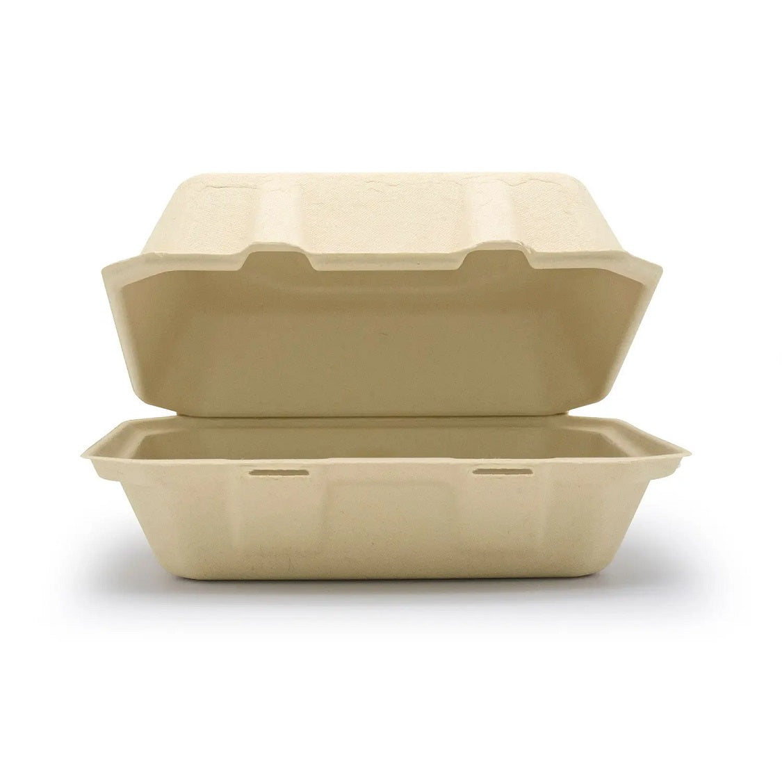 9" x 6" Compostable Clamshell To Go Container - 200/case