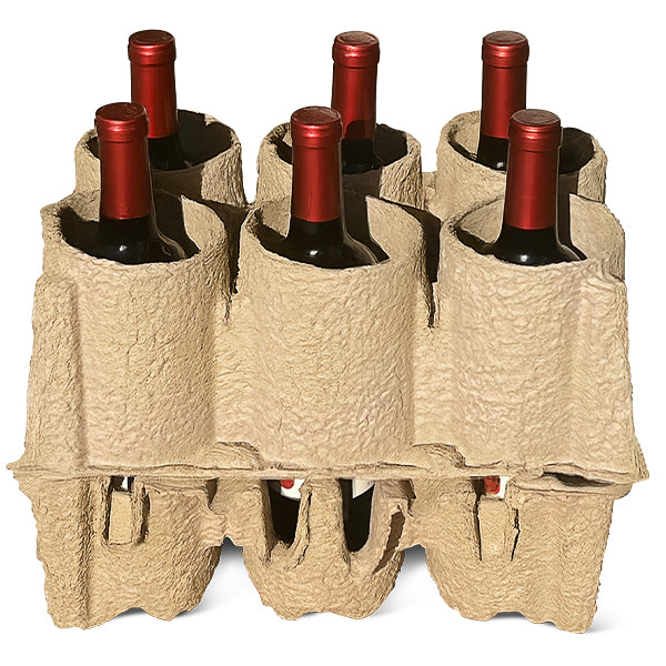 Six (6) Bottle Stand Up Pulp Wine Shipper Set
