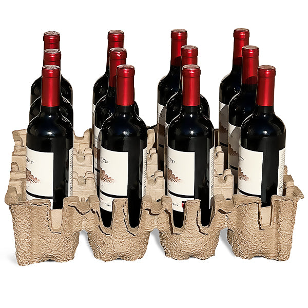 Twelve (12) Bottle Stand Up Wine Shipper Tray Set