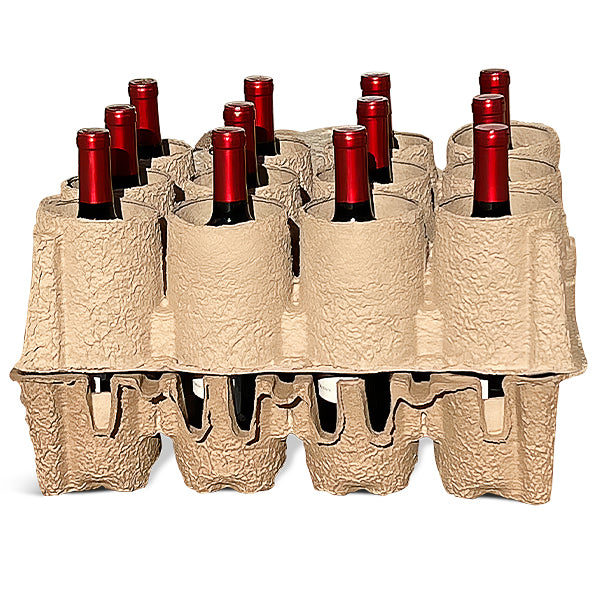 Twelve (12) Bottle Stand Up Wine Shipper Kit (Trays & Outer Shipping Box)