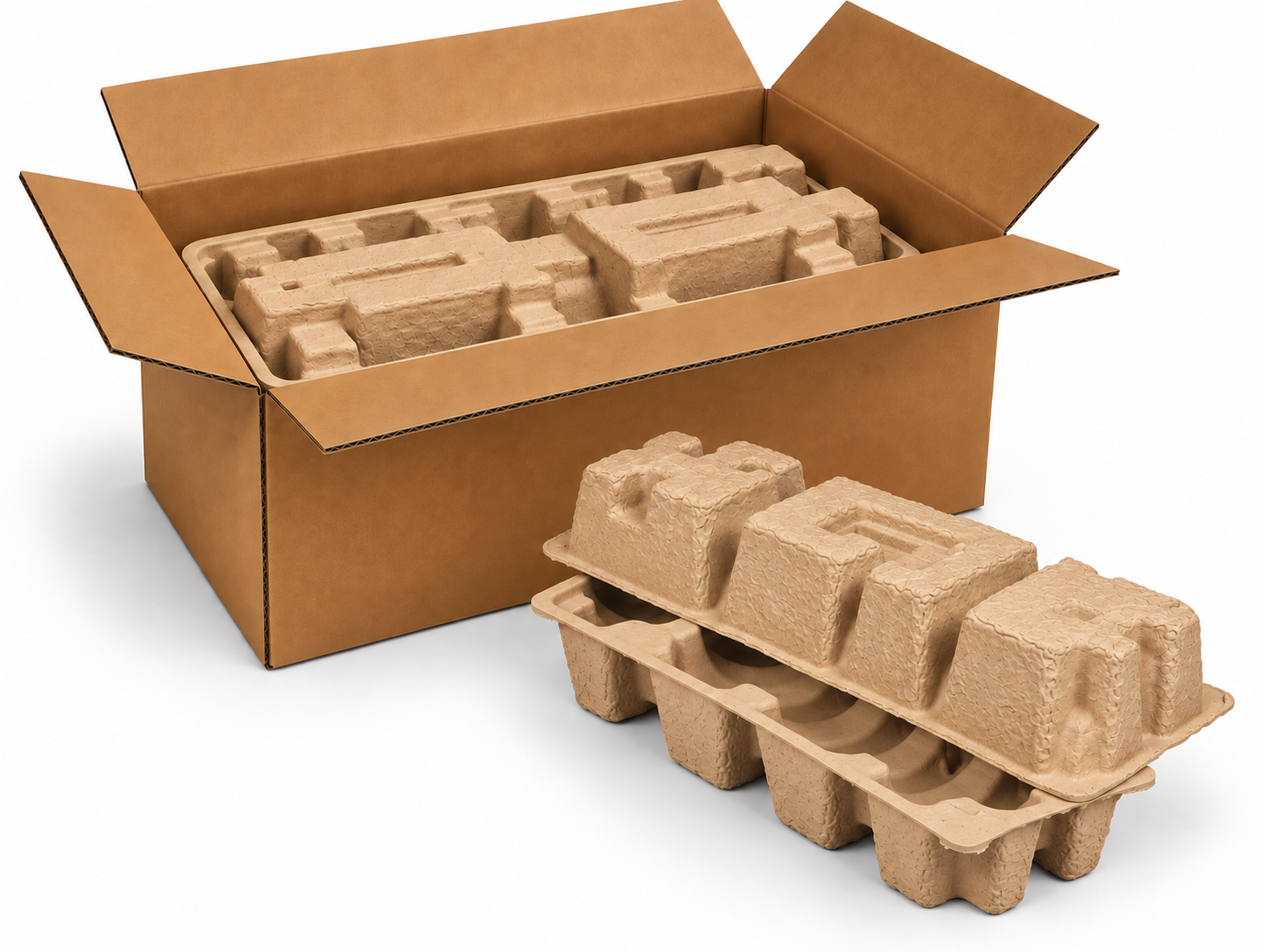 Magnum Wine Shipper Kit  - 2 pulp shipping trays & 1 outer shipping box