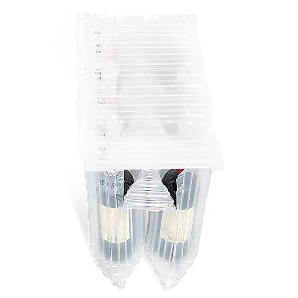 Six (6) Bottle Air Cushion Shipper - 1 inflatable shipper & 1 top pad Molded Pulp Packaging