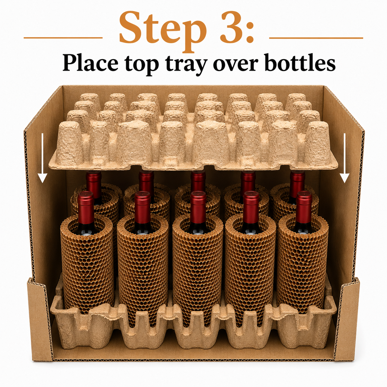 Twelve (12) Bottle Stand Up Wine Shipper Kit (with honeycomb bottle protection)