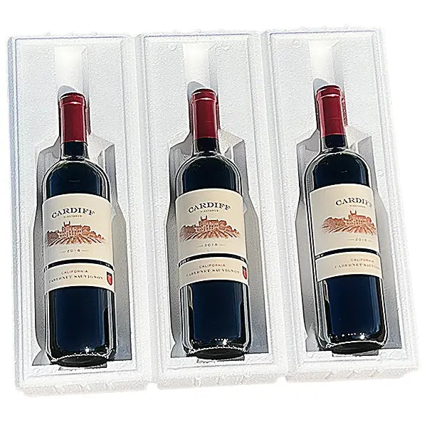 Three (3) Bottle Foam Shipper Kit - 3 foam shippers & 1 outer shipping box Molded Pulp Packaging