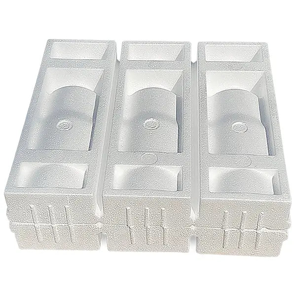 Three (3) Bottle Foam Shipper Kit - 3 foam shippers & 1 outer shipping box Molded Pulp Packaging