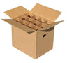 12 bottle wine carrier with partitions and hand holes for safe transport of wine bottles