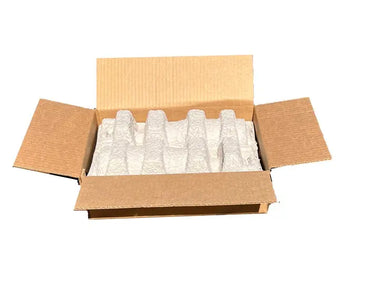 Clamshell Two (2) Bottle Wine Shippers - Kit - 1 pulp shipping tray & 1 outer shipping box Molded Pulp Packaging