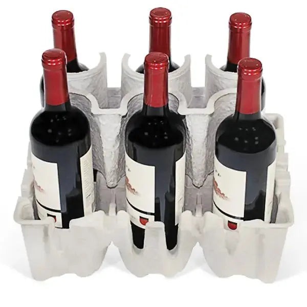 Copy of Six (6) Bottle Stand Up Pulp Wine Shipper Set Molded Pulp Packaging