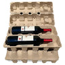 4 bottle wine shippers molded pulp trays with bottles in recyclable shipping box