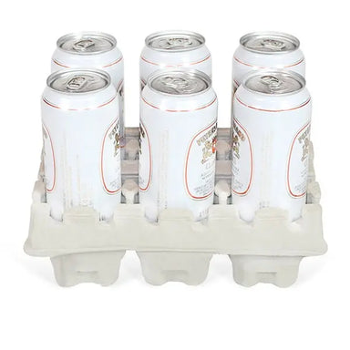 Six (6)  16oz. Can Beer Shipper - Kit - 2 pulp shipping trays & 1 outer shipping box Molded Pulp Packaging