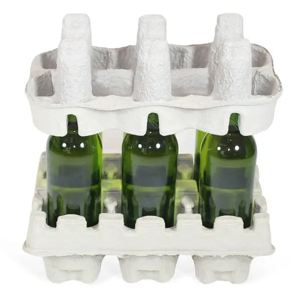 Six (6) Bottle Beer Shipper Trays - Top & Bottom Tray Set (Trays Only) Molded Pulp Packaging