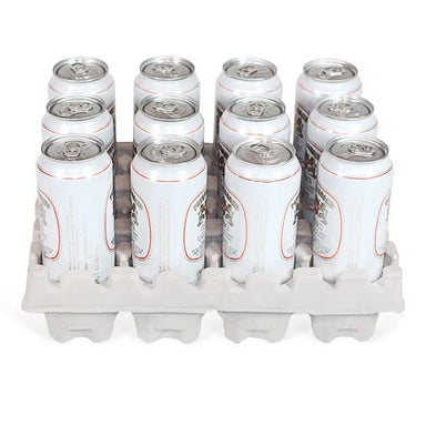 Twelve (12) 16oz. Can Beer Shipper - Kit - 2 pulp shipping trays & 1 outer shipping box Molded Pulp Packaging