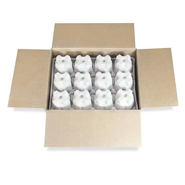 Twelve (12) 16oz. Can Beer Shipper - Kit - 2 pulp shipping trays & 1 outer shipping box Molded Pulp Packaging
