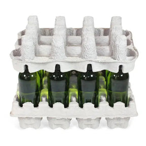 12-bottle beer molded pulp trays with corrugated shipping box for secure eco-friendly beer shipment