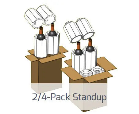 Two (2) Bottle Foam Shipper Kit - 2 foam shippers & 1 outer shipping box Molded Pulp Packaging