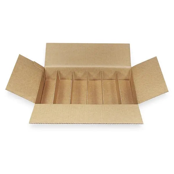 Wine Storage Box Kit - Six (6) Bottle (w/ folding partition) Molded Pulp Packaging