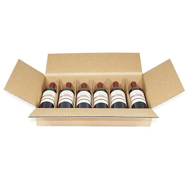 Wine Storage Box Kit - Six (6) Bottle (w/ folding partition) Molded Pulp Packaging